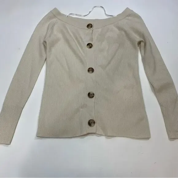 NAADAM Off The Shoulder Cardigan Size Large - Picture 3 of 8